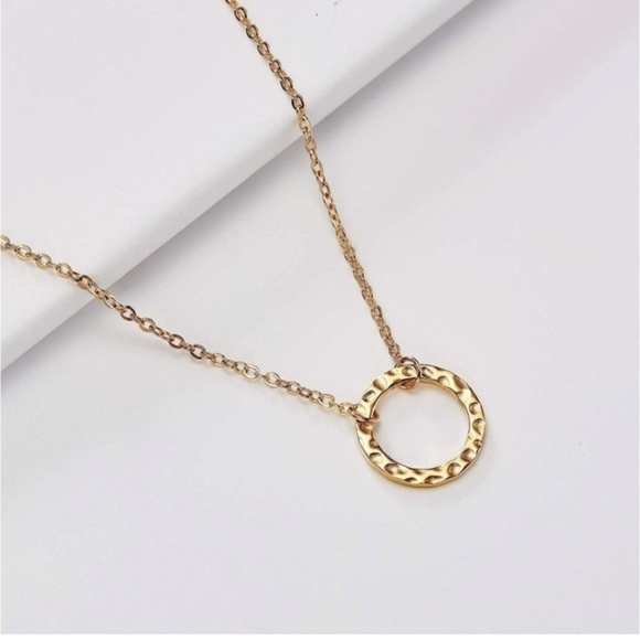 Gold 14k Gold Plated Circle Chain Necklace - Picture 3 of 3